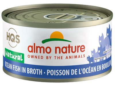 HQS NATURAL CAT - Ocean Fish in broth 24 X 70 gram cans