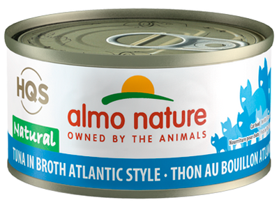 HQS NATURAL CAT - Tuna in broth Atlantic style 24 X 70 gram cans