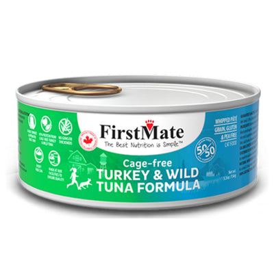 FirstMate's 50/50 Turkey and Wild Tuna for Cats 24 x5.5 oz.