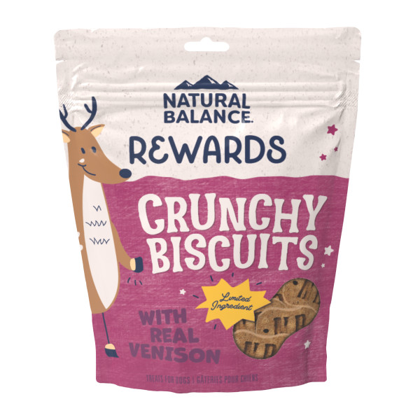 Natural Balance Rewards Crunchy Sweet Potato & Venison Biscuits for Dogs 14oz bag