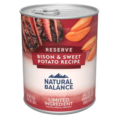 Natural Balance L.I.D. Sweet Potato & Bison Dog Formula 12 x 13 oz. cans