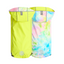 Reversible Raincoat Neon Yellow With Tie Dye