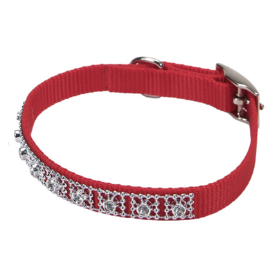 Nylon Jeweled Collar Red
