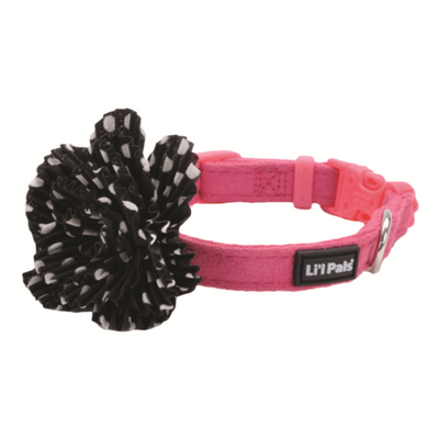 Li'l Pals Microfibre Collar Pink Black Flower