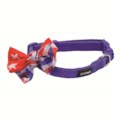 Li'l Pals Microfibre Collar Blue with Bow