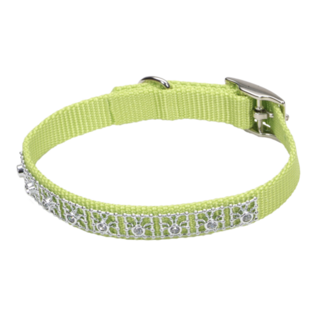 Nylon Jeweled Collar Lime