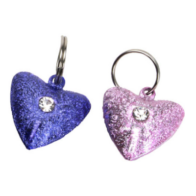 Frosted Designer Bells Heart Pink & Purple