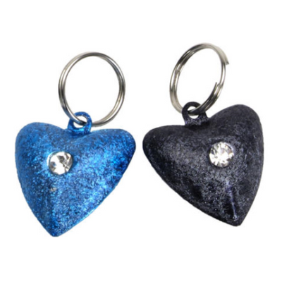 Frosted Designer Bells Heart Black & Blue
