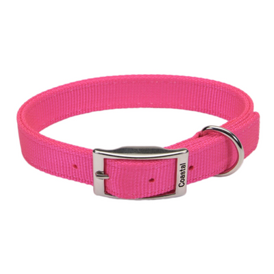 DoublePly Standard Nylon Collar 1x18" Neon Pink