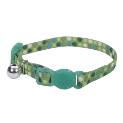 Li'l Pals Kitten Adj. Breakaway Collar Green Dot