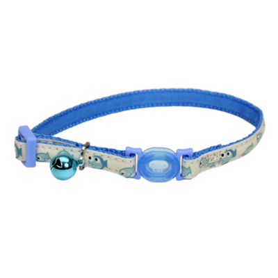 Glow in the Dark Breakaway Collar  Blue Fish