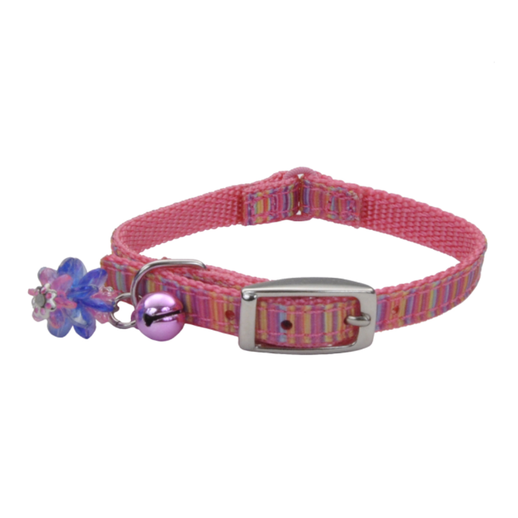 Li'l Pals Kitten Ribbon Safety Collar Pink Stripe