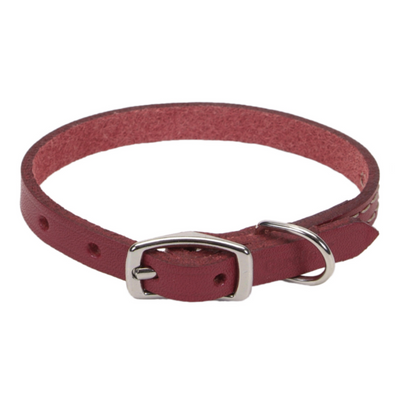 Circle T Oak Tanned Leather Town Collar Red