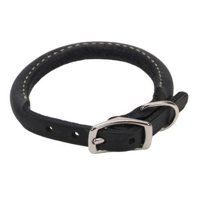 Circle T Oak Tanned Leather Round Collar Black
