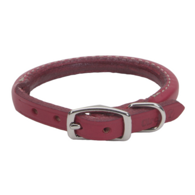 Circle T Oak Tanned Leather Round Collar Red