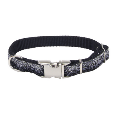 Pet Attire Sparkles Adj Collar Black