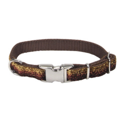 Pet Attire Sparkles Adj Collar Brown
