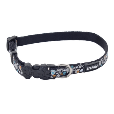 Li'l Pals Reflective Collar Teal Orange Paws