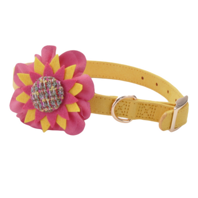 Microfiber Dog Collar Vintage Yellow/Flower