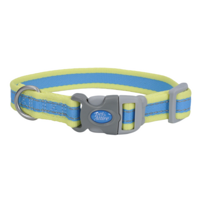 Pet AttirePro Adj Collar Aqua Neon Yellow