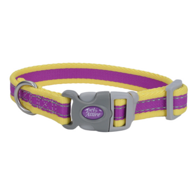 Pet AttirePro Adj Collar Purple with Yellow