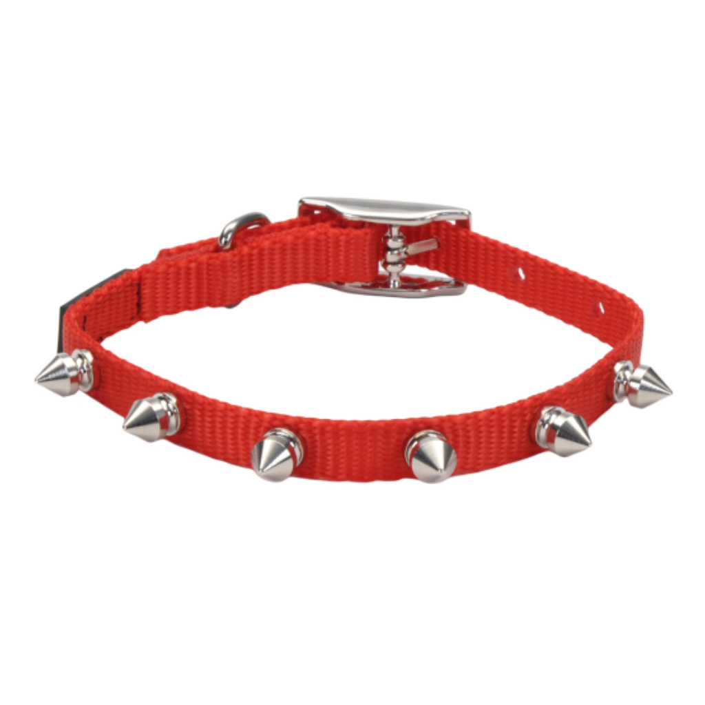 Li'l Pals Spiked Nylon Collar Red