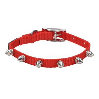 Li'l Pals Spiked Nylon Collar Red