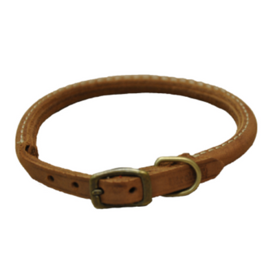 Circle T Rustic Leather Round Collar Chocolate