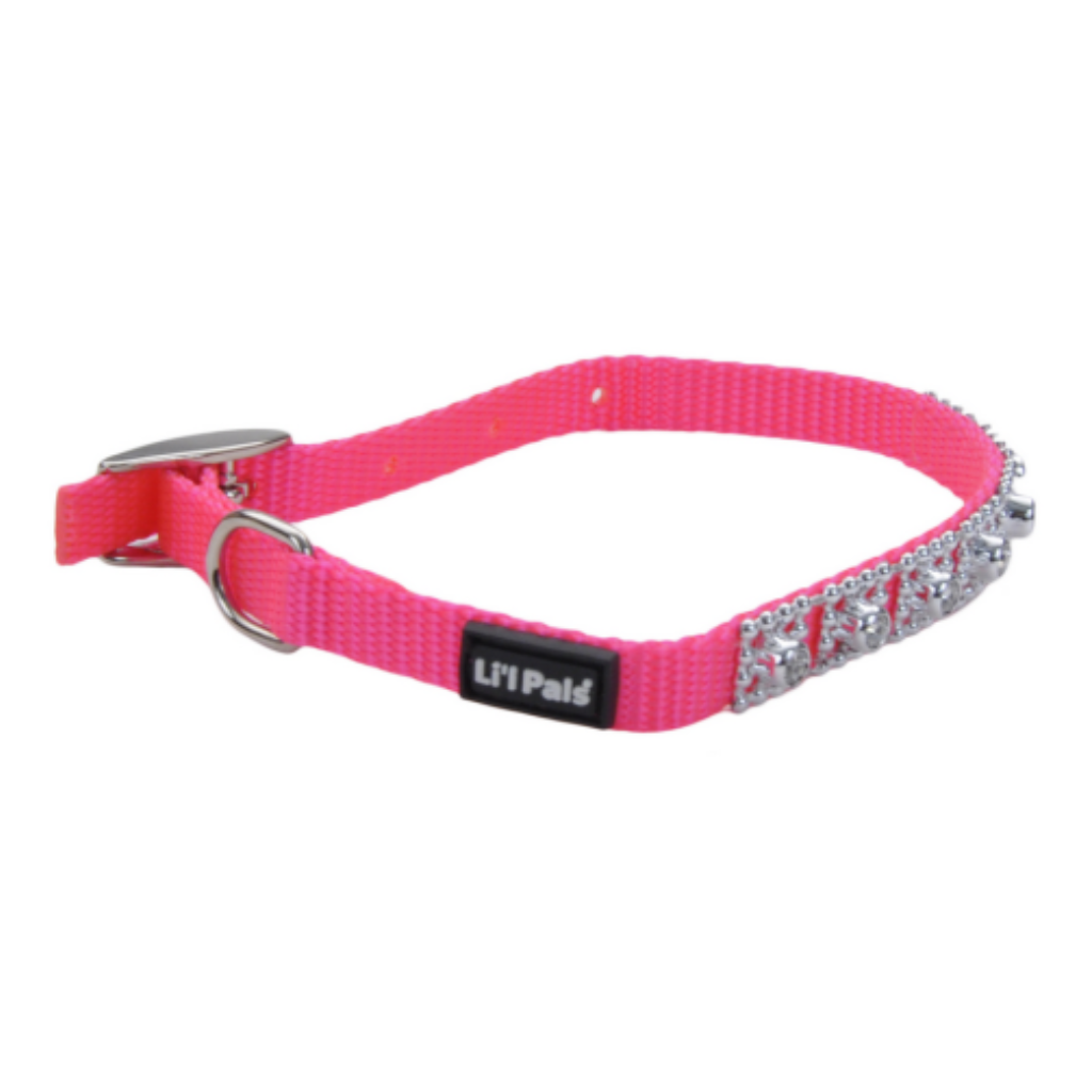 Li'l Pals Jewel Nylon Collar Neon Pink