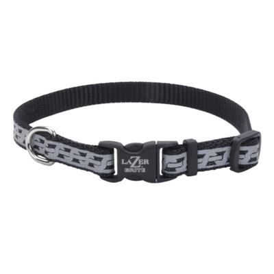 LazerBrite Reflective Collar Black Chain Link