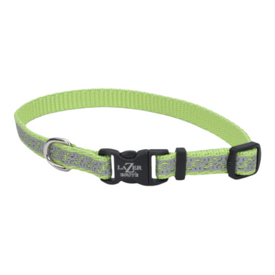 LazerBrite Reflective Collar Lime Geometric