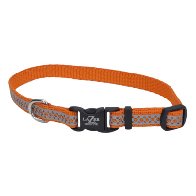 LazerBrite Reflective Collar Orange AbstractRings