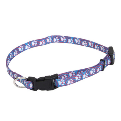 Li'l Pals Adjustable Nylon Collar Lite Blue Paw