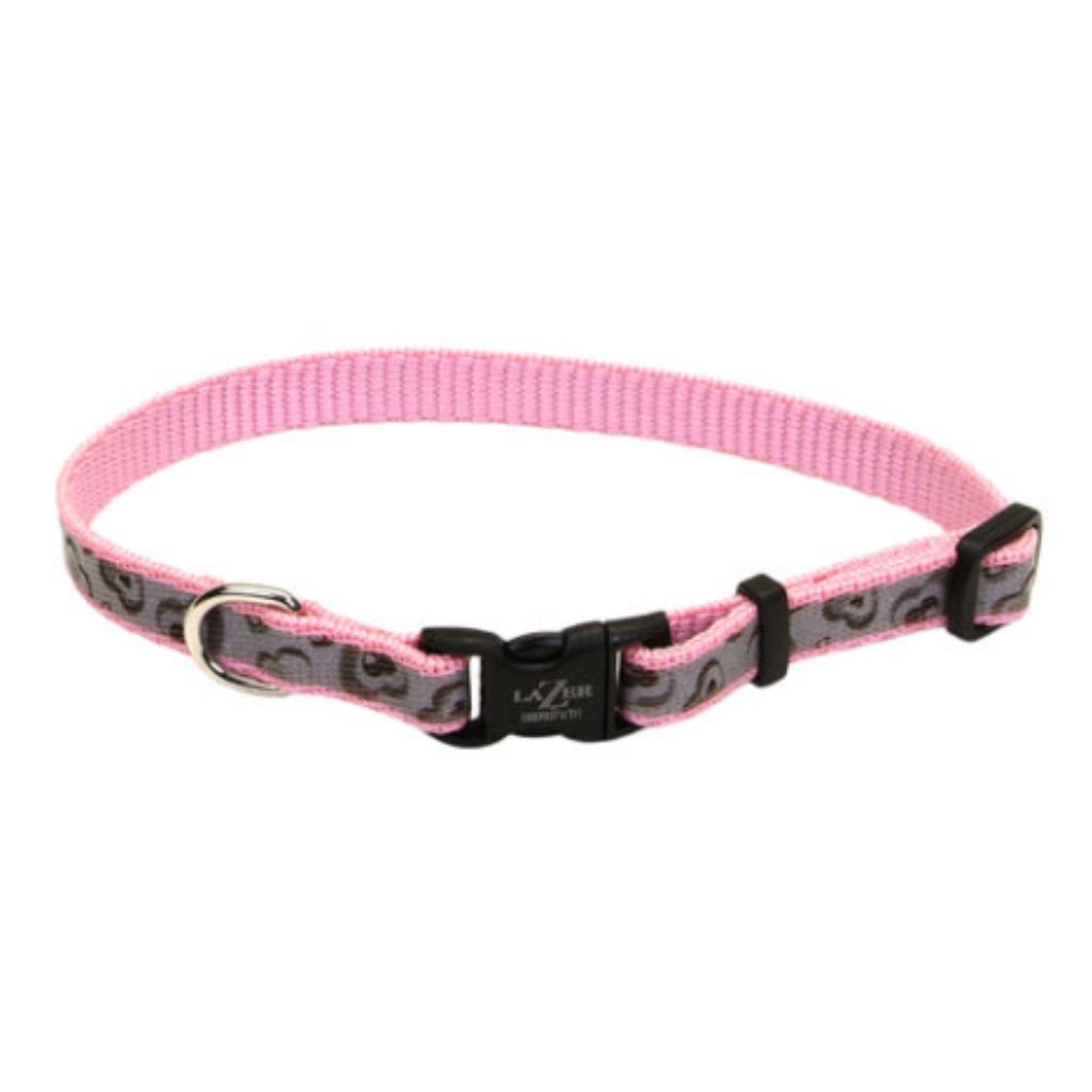 LazerBrite Reflective Adj Collar Pink Heart