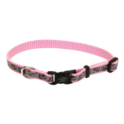 LazerBrite Reflective Adj Collar Pink Heart