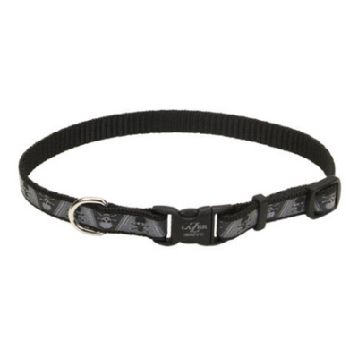 LazerBrite Reflective Adj Collar Skulls & Crossbones