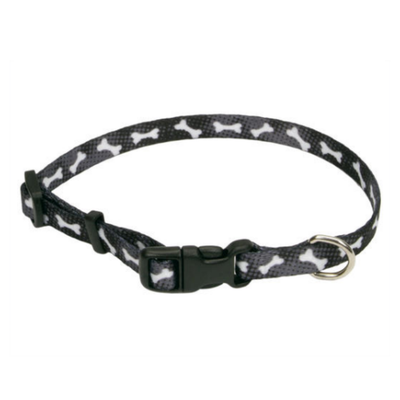 Pet Attire Styles Adj Collar Black Bones
