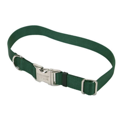 Titan Adj Nylon Collar w Buckle Hunter Green