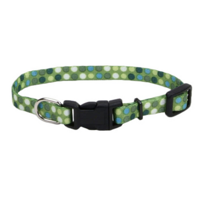 Li'l Pals Adjustable Nylon Collar Green Dot