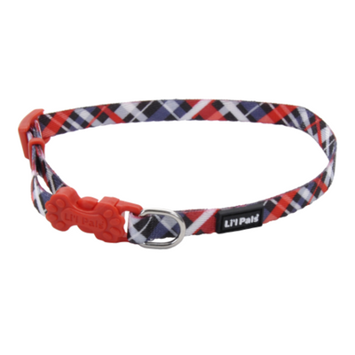 Li'l Pals Collar Red & Grey Plaid