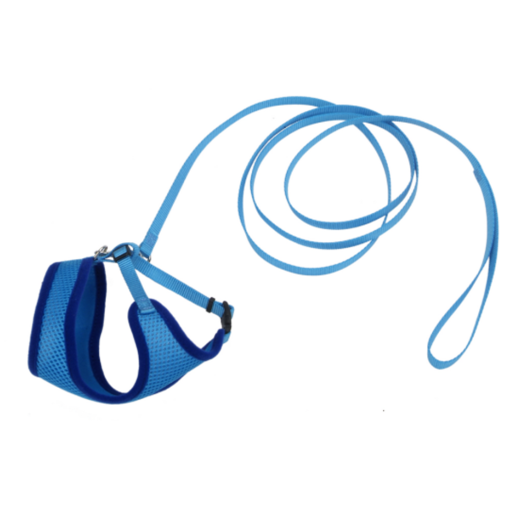 ComfortSoft Mesh Cat Harness Leash Blue Lagoon