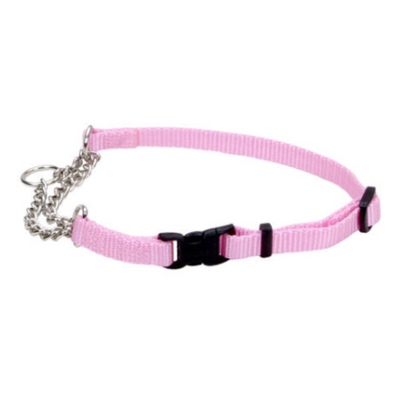 Adj Check Training Dog Collar w/Buckle Bright Pink