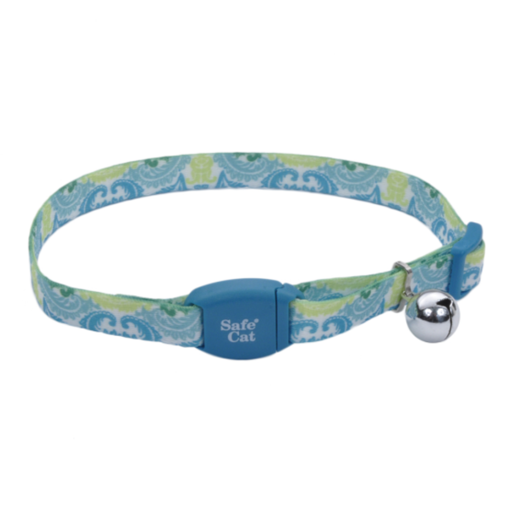 Adj Breakaway Collar Magnetic Buckle Teal Peacock