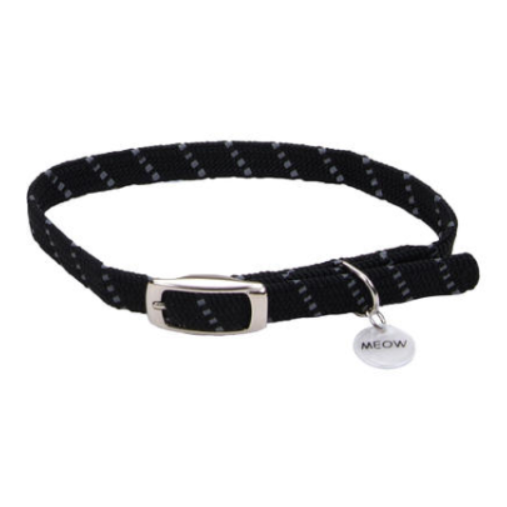 Reflective Safety Stretch Collar Black