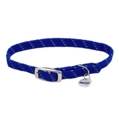 Reflective Safety Stretch Collar Blue