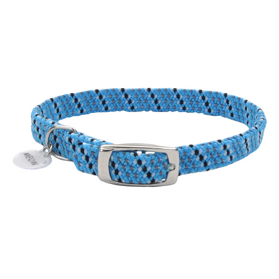 Reflective Safety Collar w/Charm Blue/Blk