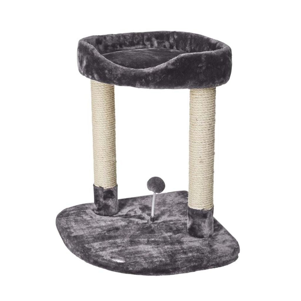 Classic 2 Levels Perch-scratching Post Grey