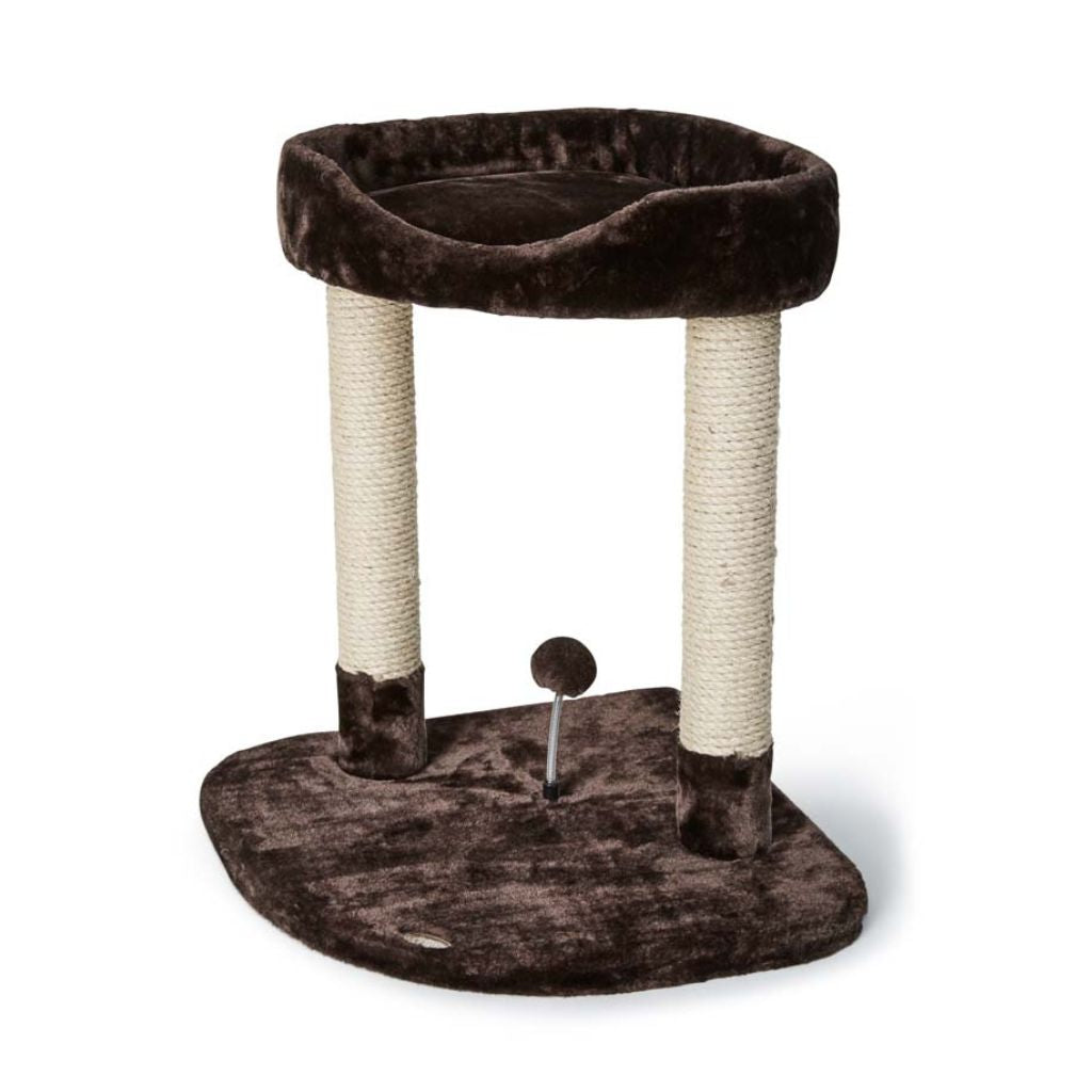 Classic 2 Levels Perch-scratching Post Brown