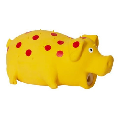 Latex Spotted Pig Squeaker Yellow