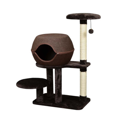 3 Levels Cat Tree With Hiding Place Brown